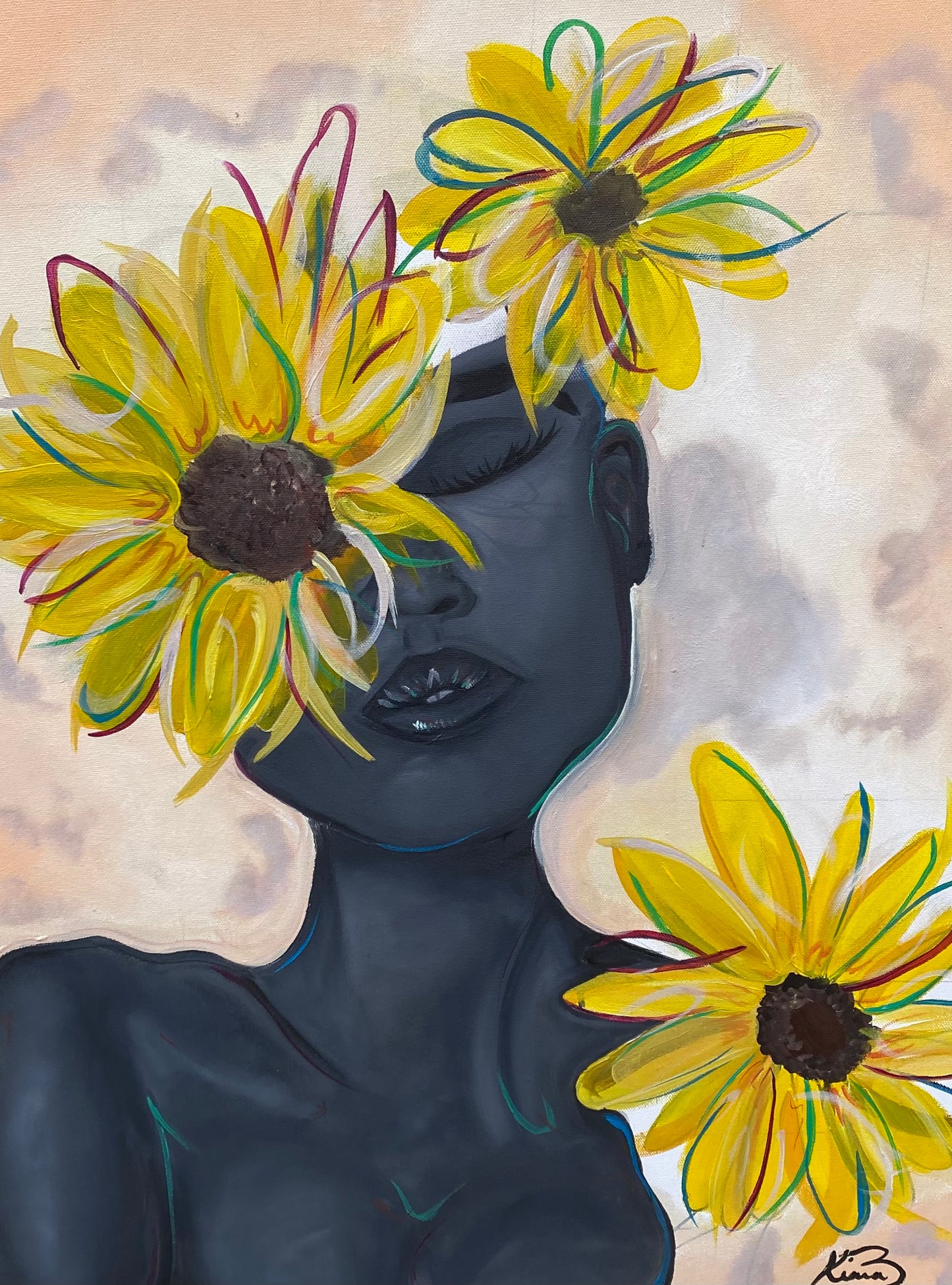 Black Sunflower (Unframed Print)