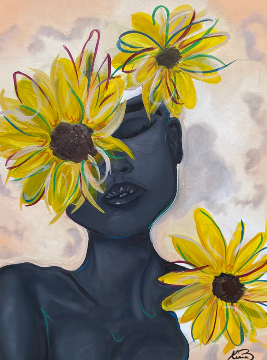 Black Sunflower (Unframed Print)